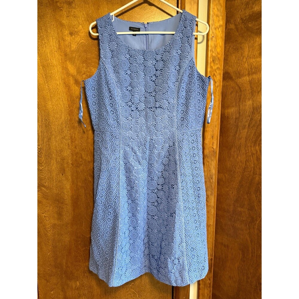 Talbots Lace Sleeveless Sheath Dress Sz. 10 Cornflower Blue